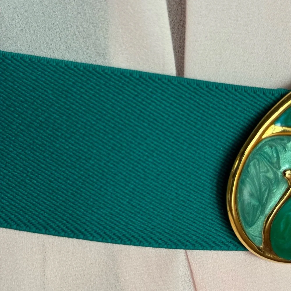 Vintage Nan Lewis Green Stretch Belt‎